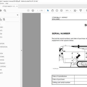 Ditch Witch JT7020 Mach 1 Operator’s Manual PDF