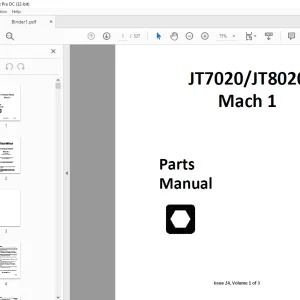 Ditch Witch JT7020/JT8020 Mach 1 Parts Manual 053-074 Vol 1& 3