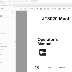 Ditch Witch JT8020 Mach 1 Operator’s Manual 054-142 - PDF DOWNLOAD