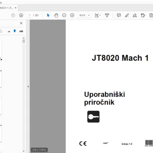 Ditch Witch JT8020 Mach 1 Uporabniški priročnik 053-1080 PDF