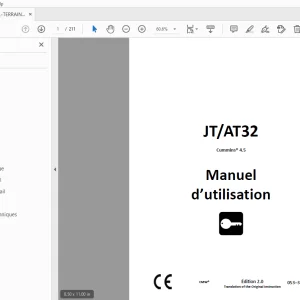 Ditch Witch JT/AT32 Cummins 4.5 Manuel d’utilisation 053-3315 (F) PDF