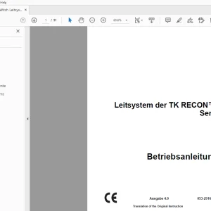 Ditch Witch Leitsystem der TK RECON Serie Betriebsanleitung PDF