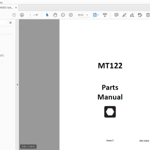 Ditch Witch MT122 Parts Manual 053-3262 PDF
