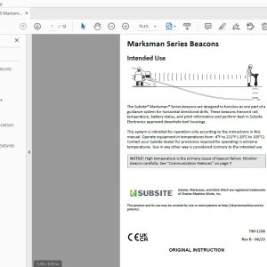 Ditch Witch Marksman Series Beacons Intended Use 790-1238 PDF