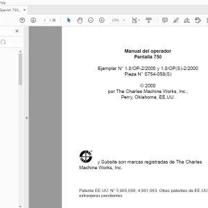 Ditch Witch Pantalla 750 Manual del operador 754-058 PDF