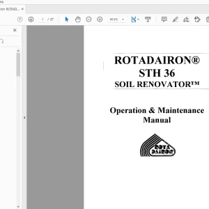 Ditch Witch ROTADAIRON STH36 Operation & Maintenance Manual PDF