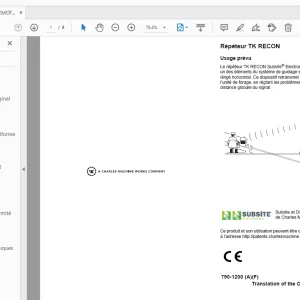 Ditch Witch Répéteur TK RECON Usage prévu 790-1200 PDF