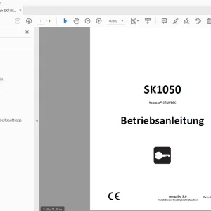 Ditch Witch SK1050 Yanmar 3TNV88C Betriebsanleitung 053-3012 PDF