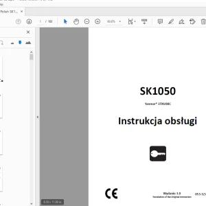 Ditch Witch SK1050 Yanmar 3TNV88C Instrukcja obsługi 053-3272 PDF