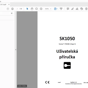 Ditch Witch SK1050 Yanmar 3TNV88C (Stage V) Uživatelská příručka PDF