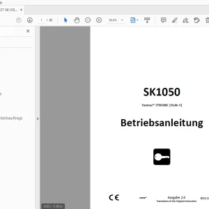 Ditch Witch SK1050 Yanmar 3TNV88C (Stufe V) Betriebsanleitung PDF