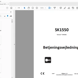 Ditch Witch SK1550 Yanmar 3TNV86C Betjeningsvejledning 053-3236 PDF