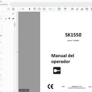 Ditch Witch SK1550 Yanmar 3TNV86C Manual del operador 053-3112 PDF