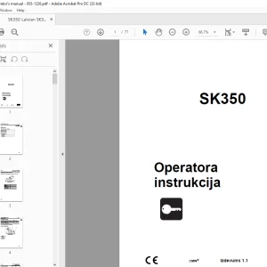 Ditch Witch SK350 Operatora instrukcija 053-1226 PDF