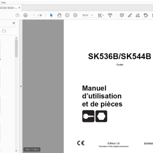 Ditch Witch SK536B/SK544B Godet Manuel d’utilisation et de pièces PDF