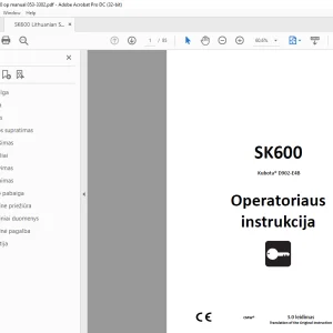Ditch Witch SK600 Operatoriaus instrukcija PDF