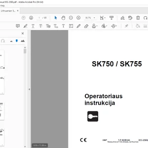 Ditch Witch SK750/SK755 Operatoriaus instrukcija 053-2588 PDF