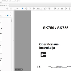 Ditch Witch SK750 SK755 Operatoriaus instrukcija 053-2588 PDF