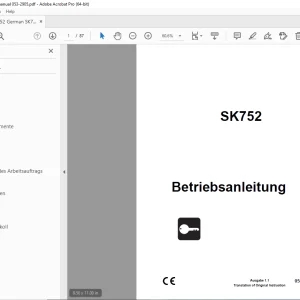 Ditch Witch SK752 Betriebsanleitung 053-2905 PDF