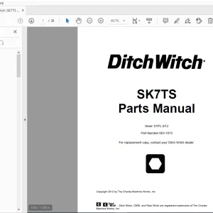 Ditch Witch SK7TS Parts Manual 053-1073 PDF