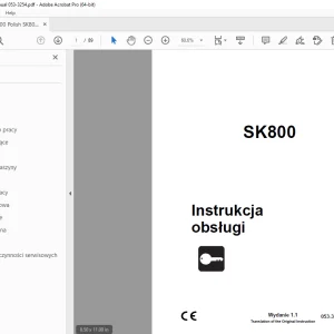 Ditch Witch SK800 Instrukcja obsługi 053-3254 PDF
