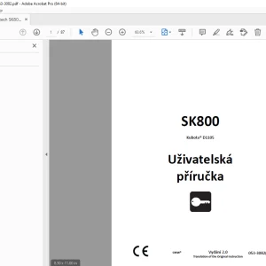 Ditch Witch SK800 Kubota D1105 Uživatelská příručka 053-3082 PDF