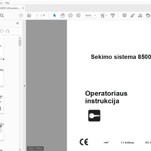 Ditch Witch Sekimo sistema 8500 Operatoriaus instrukcija PDF
