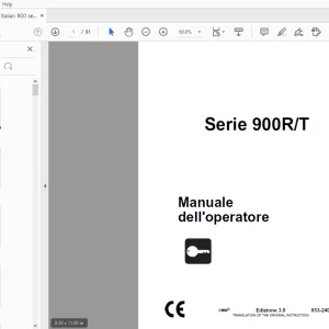Ditch Witch Serie 900R/T Manuale dell'operatore 053-2408 PDF
