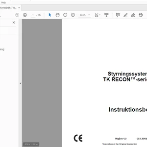 Ditch Witch Styrningssystem i TK RECON serien Instruktionsbok PDF