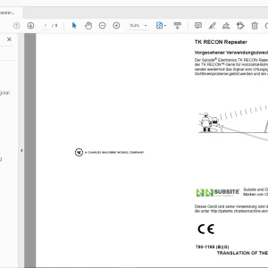 Ditch Witch TK RECON Repeater Vorgesehener Verwendungszweck PDF Download