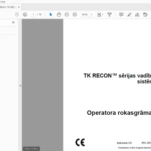 Ditch Witch TK RECON sērijas vadības sistēma Operatora rokasgrāmata PDF