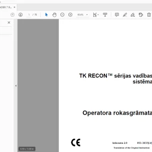 Ditch Witch TK RECON sērijas vadības sistēma Operatora rokasgrāmata PDF