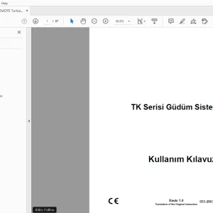 Ditch Witch TK Serisi Güdüm Sistemi Kullanım Kılavuzu 053-2863 PDF
