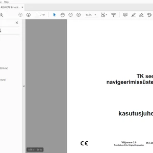 Ditch Witch TK seeria navigeerimissüsteem kasutusjuhend PDF