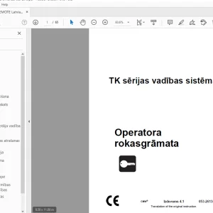 Ditch Witch TK sērijas vadības sistēma Operatora rokasgrāmata PDF