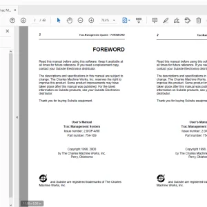 Ditch Witch TMS (Trac Management System) Operator's Manual PDF