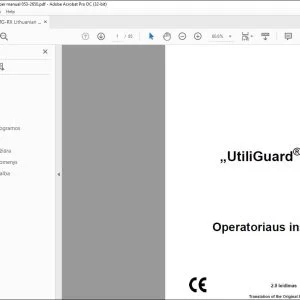 Ditch Witch UTG-RX „UtiliGuard®“ serija Operatoriaus instrukcija 053-2650 PDF