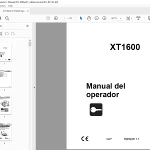 Ditch Witch XT1600 Manual del operador 053-31-1089 PDF