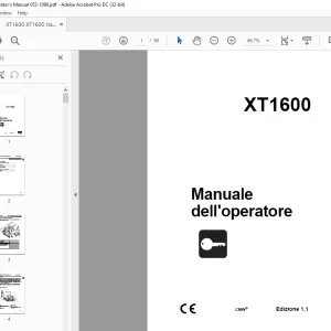Ditch Witch XT1600 Manuale dell'operatore 053-1090 PDF