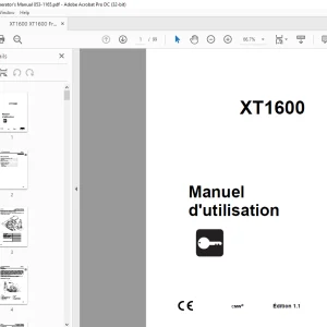 Ditch Witch XT1600 Manuel d'utilisation 053-1165 PDF