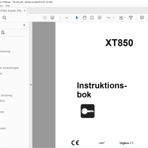 Ditch Witch XT850 Instruktionsbok PDF
