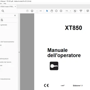 Ditch Witch XT850 Manuale dell'operatore 735-021 PDF