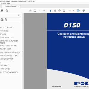 Fiat Kobelco Crawler dozer D150 (Tier 2) Operator Manual PDF