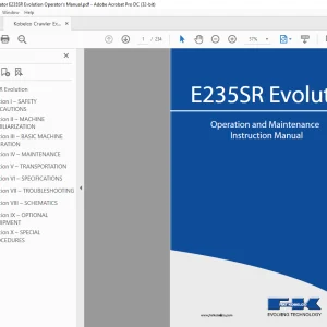 Fiat Kobelco E235SR Evolution Operation & Maintenance Manual PDF