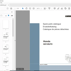 AMMANN HONDA BRIGGS & STRATTON 12V PETROL ENGINE PARTS MANUAL