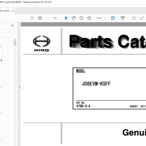 Hino J08EVM-KSFF Engine Parts Manual 4780-0-A - PDF DOWNLOAD