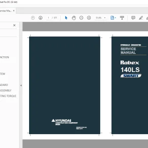 Hyundai 140LS Smart Hydraulic Excavator Service Manual 2023 PDF