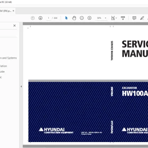 Hyundai HW100A Excavator Service Manual 2023 - PDF DOWNLOAD