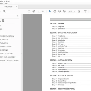 Hyundai HW210 Wheeled Excavator Service Manual 2023 - PDF DOWNLOAD