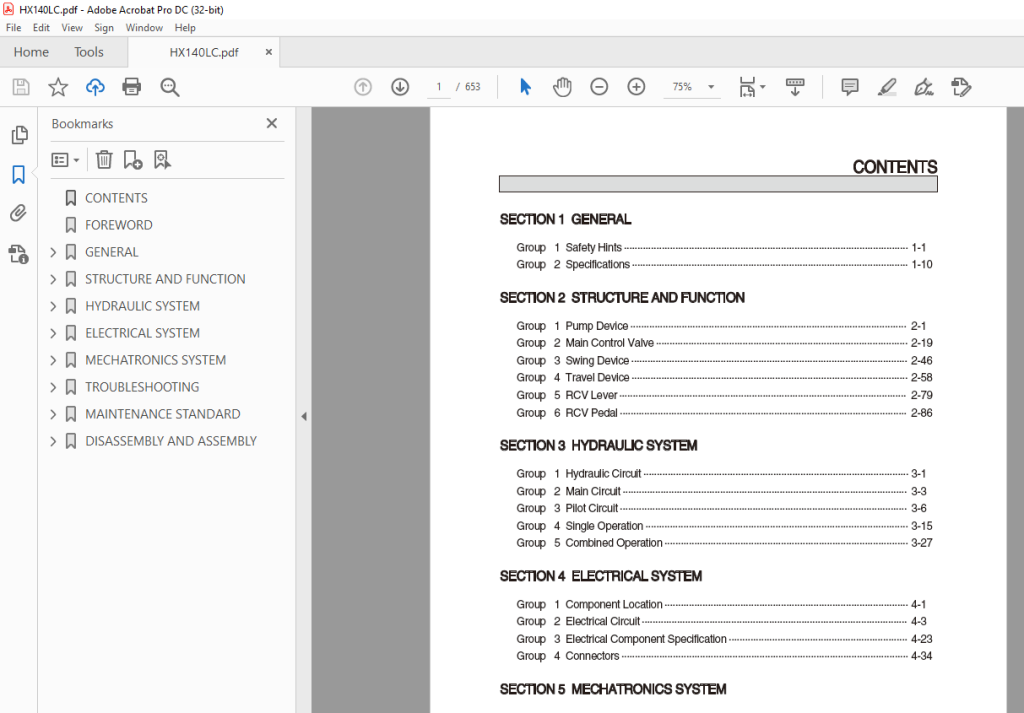 Hyundai HX140LC Crawler Excavator Service Manual - PDF DOWNLOAD ...